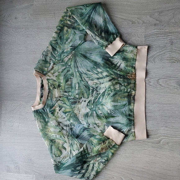 2/$30 - Zara Tropical Print Sheer Top - Size Small - Picture 2 of 4